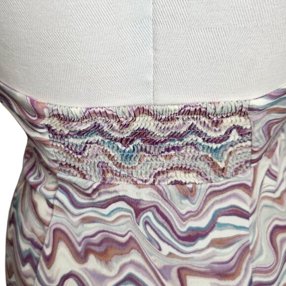 Pull & Bear Marble Print Halter Mini Dress Backless Womens Size Small Multicolor - Picture 6 of 12